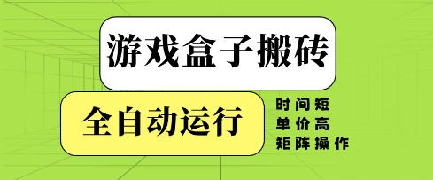 游戏盒子搬砖，全自动运行，无需人工，时间短、单价高、矩阵操作【揭秘】-熵纪元